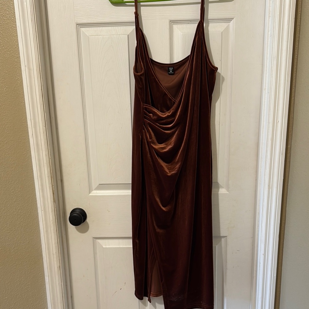 SHEIN Asymmetrical Brown Dress